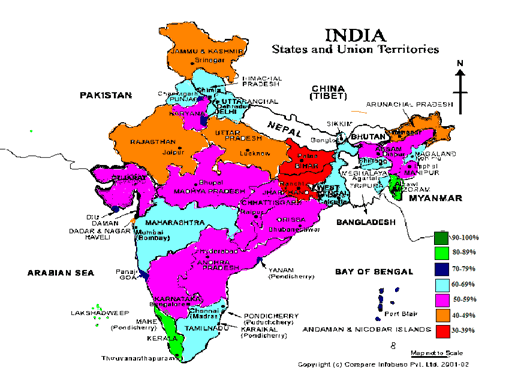 Female Literacy Rate In India 2001